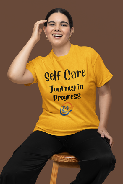 Self Care Journey in Progress' Tee Shirt from our Self Care Laughs & Logic Collection